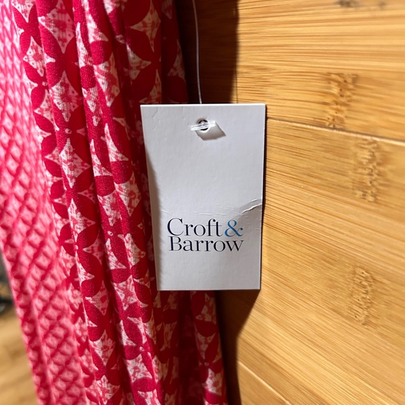 Croft & Barrow Red and White Geometric Dress - Picture 3 of 6